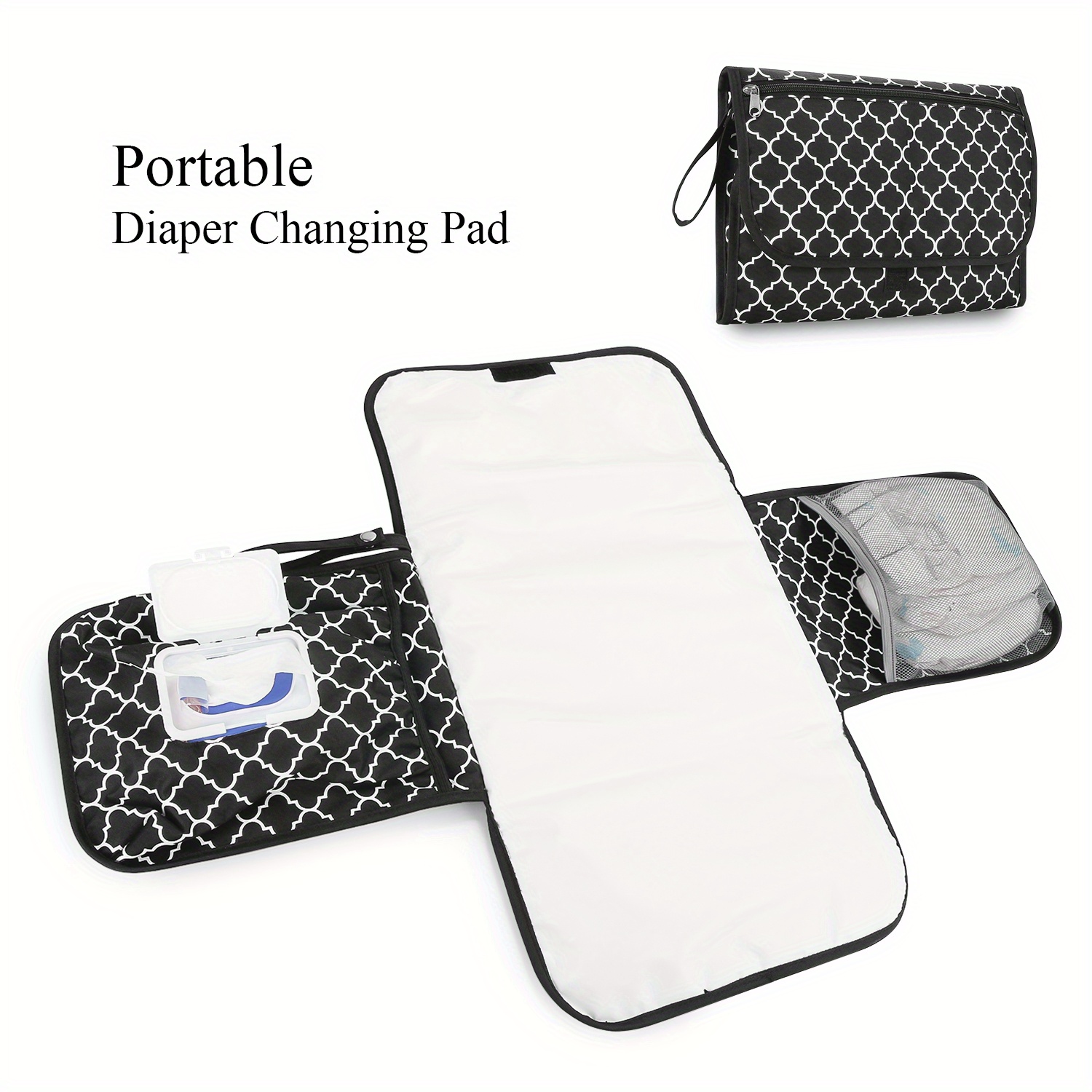 BÉIS 'The Changing Organizer' in Black - Portable Diaper Changing Pad