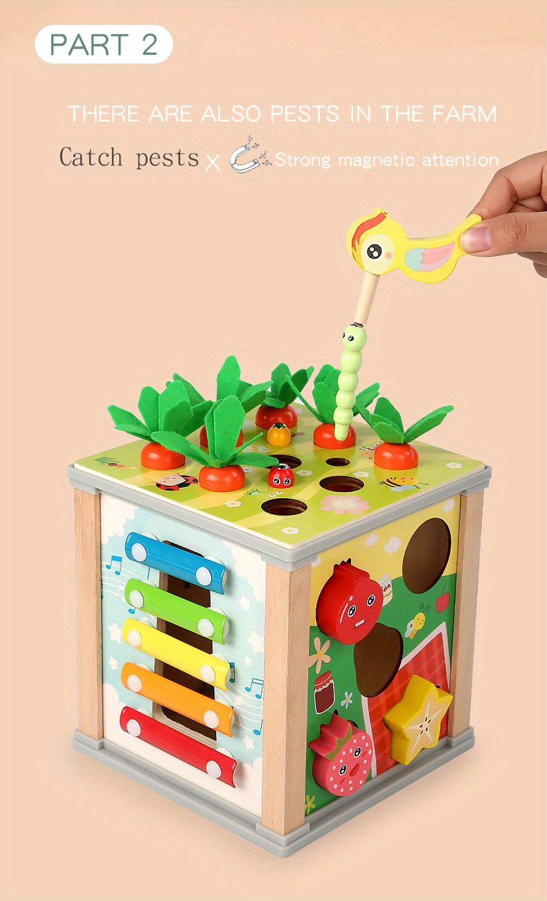 Cube d'activités en bois 6 en 1 - Jouets Éducatif - Jouets bébé