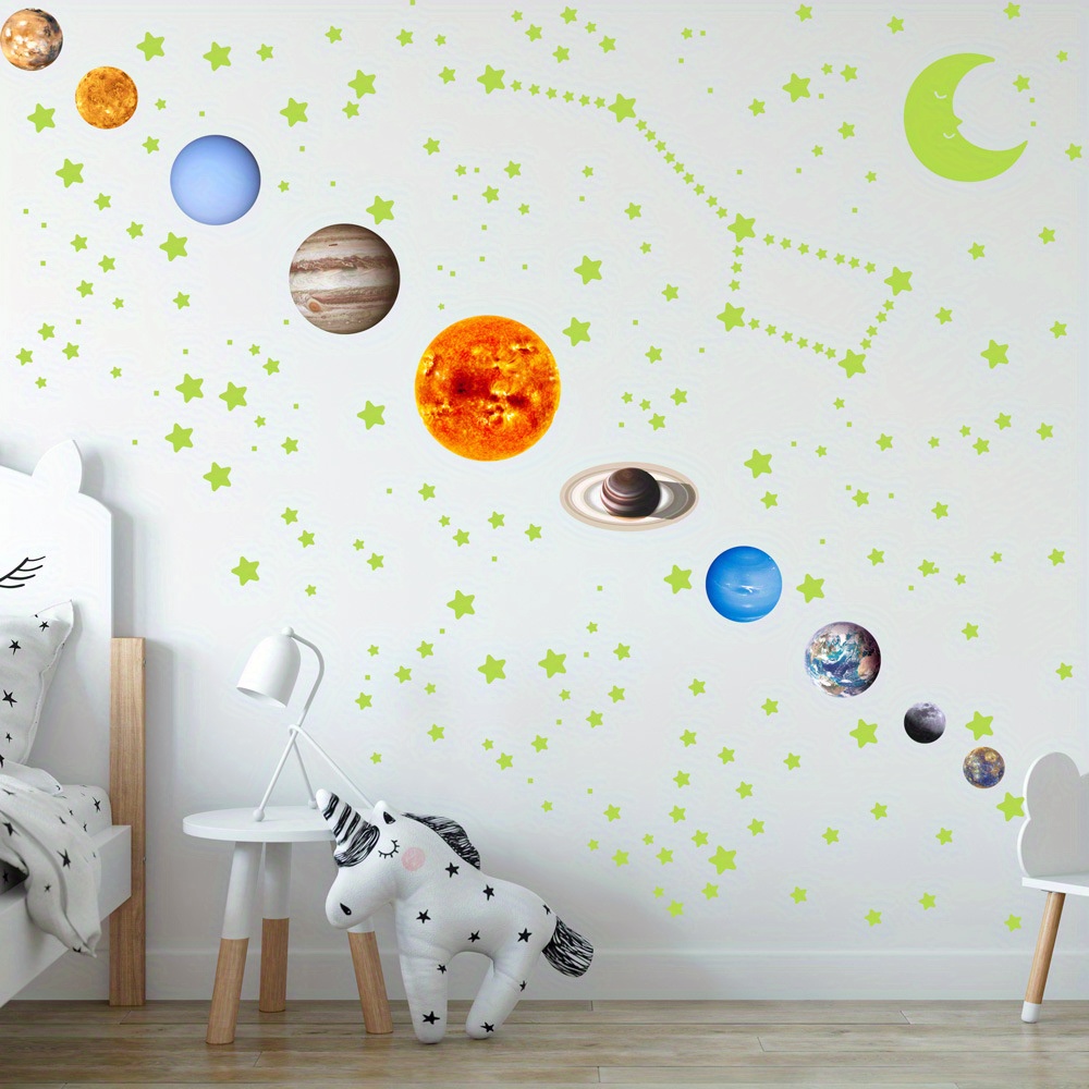 100 Uds. Pegatinas Luminosas Pared Estrellas 3d Habitación - Temu