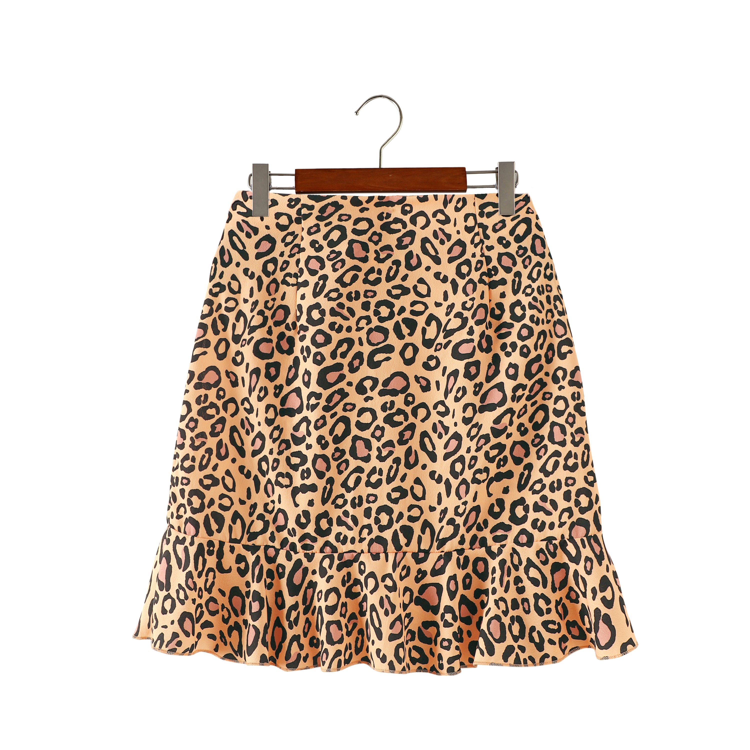 Leopard Print Tiered Skirts Sexy Knot Ruffle Trim Slim Mini Temu 6337