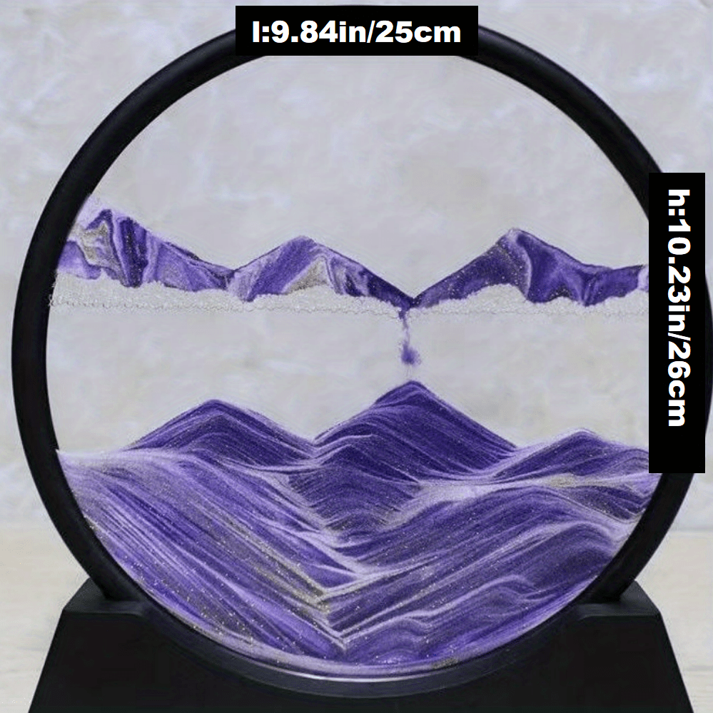 24inch Wall Hanging Moving Sand Painting Art Picture Round Glass Deep Sea  Sandscape In Motion Flowing Sand Frame Sand Painting