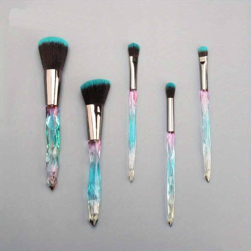 5pcs Makeup Brushes Kit Crystal Handle Set Professional