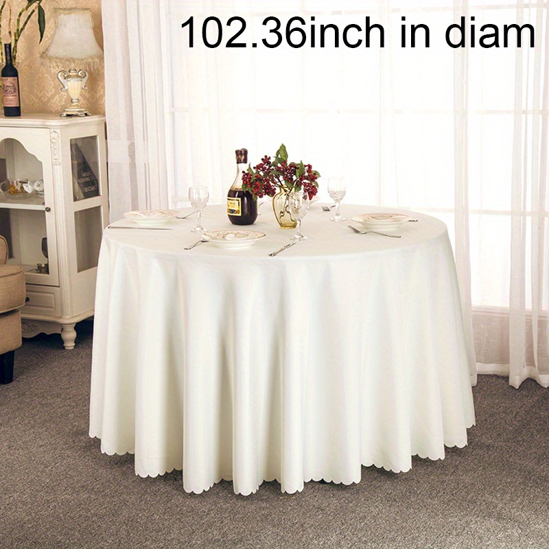 Plain Stain Resistant Tablecloth Washable Polyester Table Cover