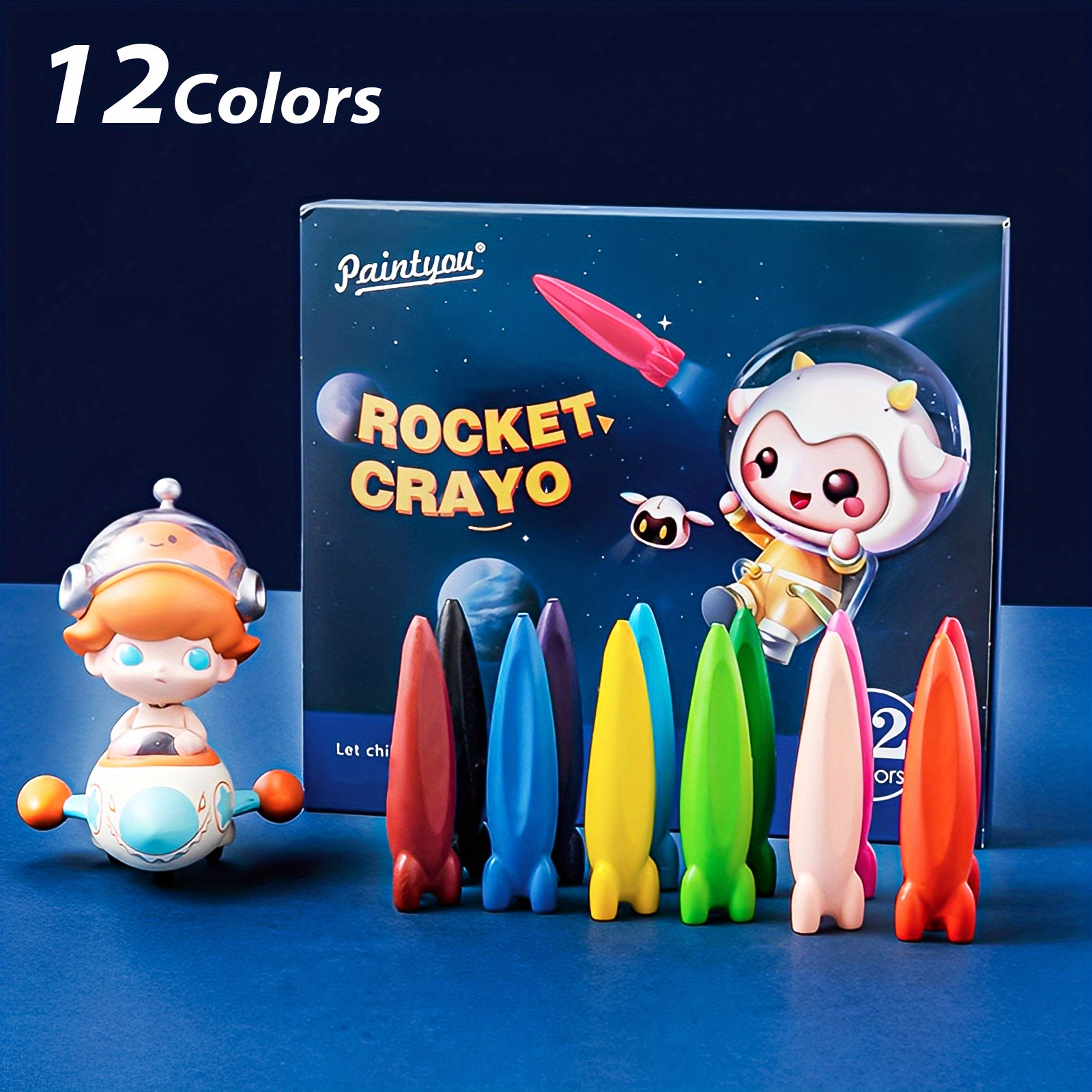 8 12 24 36 Pcs Rocket Crayon Peanut Crayons For Kids - Temu Italy