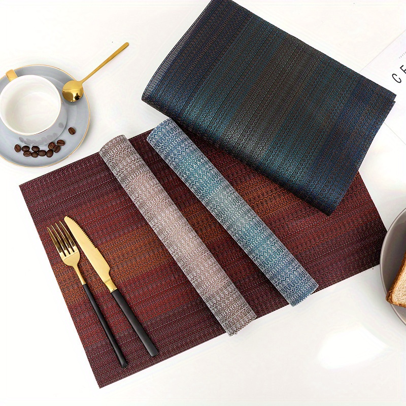 Plastic placemats gradient waterproof oil proof square table temu new