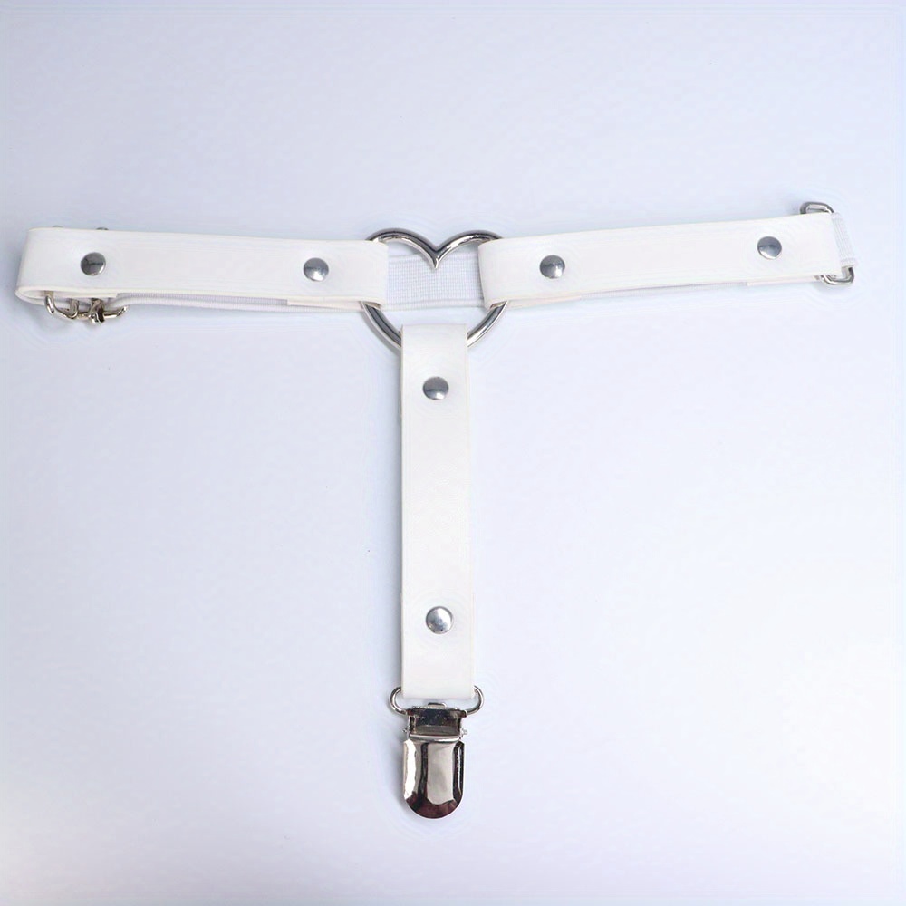 Women's Punk Rivet Leg Thigh Harness Belt PU Leather Solid Belt