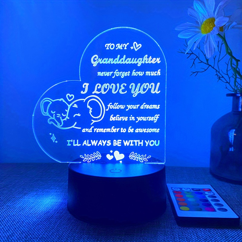 Best Granddaughter Gift 3d Night Light 16 color Changing Led - Temu