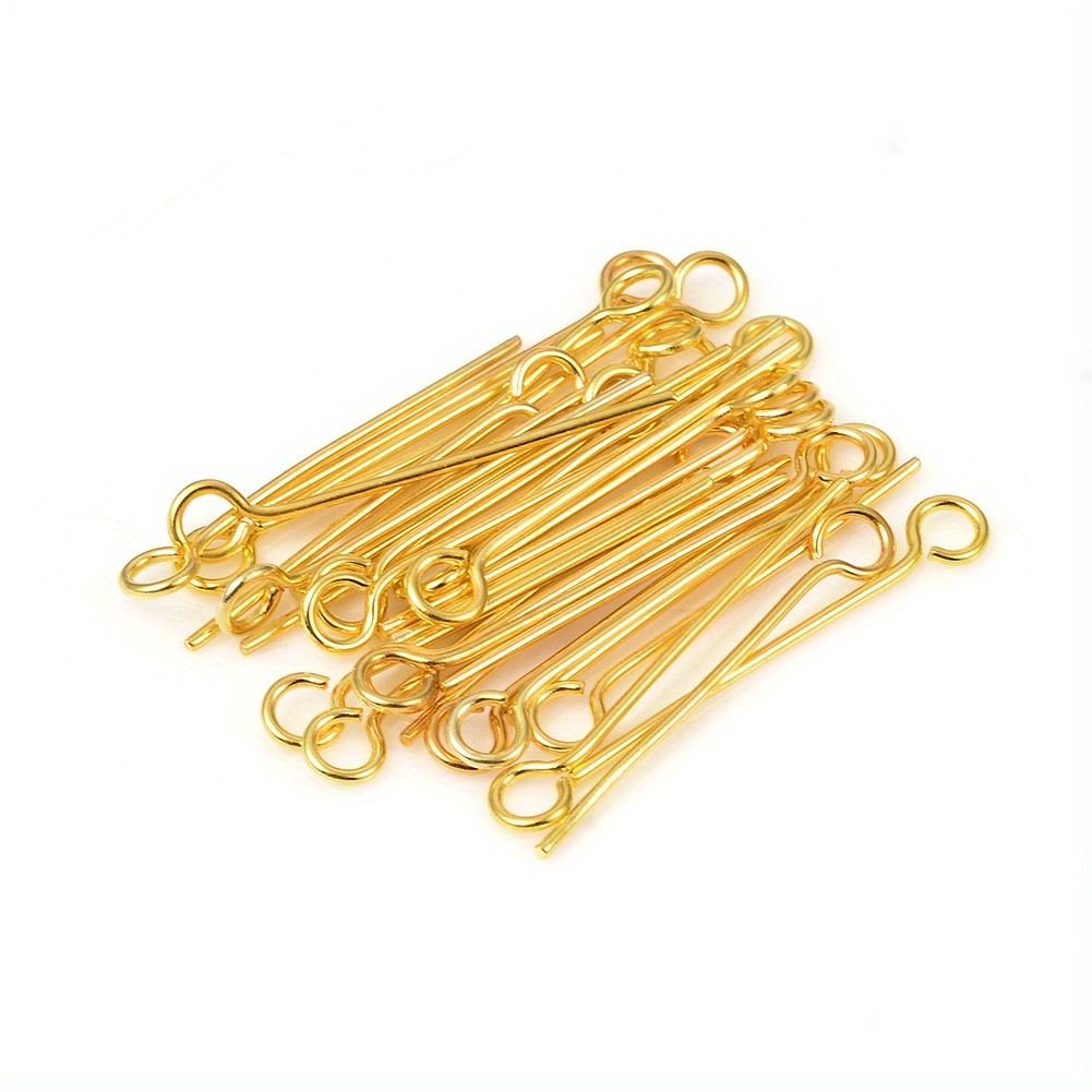 50pcs/lot Gold Flat Head Pins Stainless Steel Beading Pin Jewelry