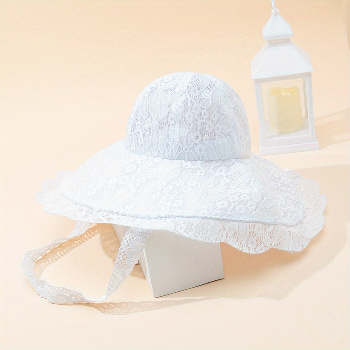 Wide Brim Lace Sun Hat Elegant Hollow Breathable Travel - Temu