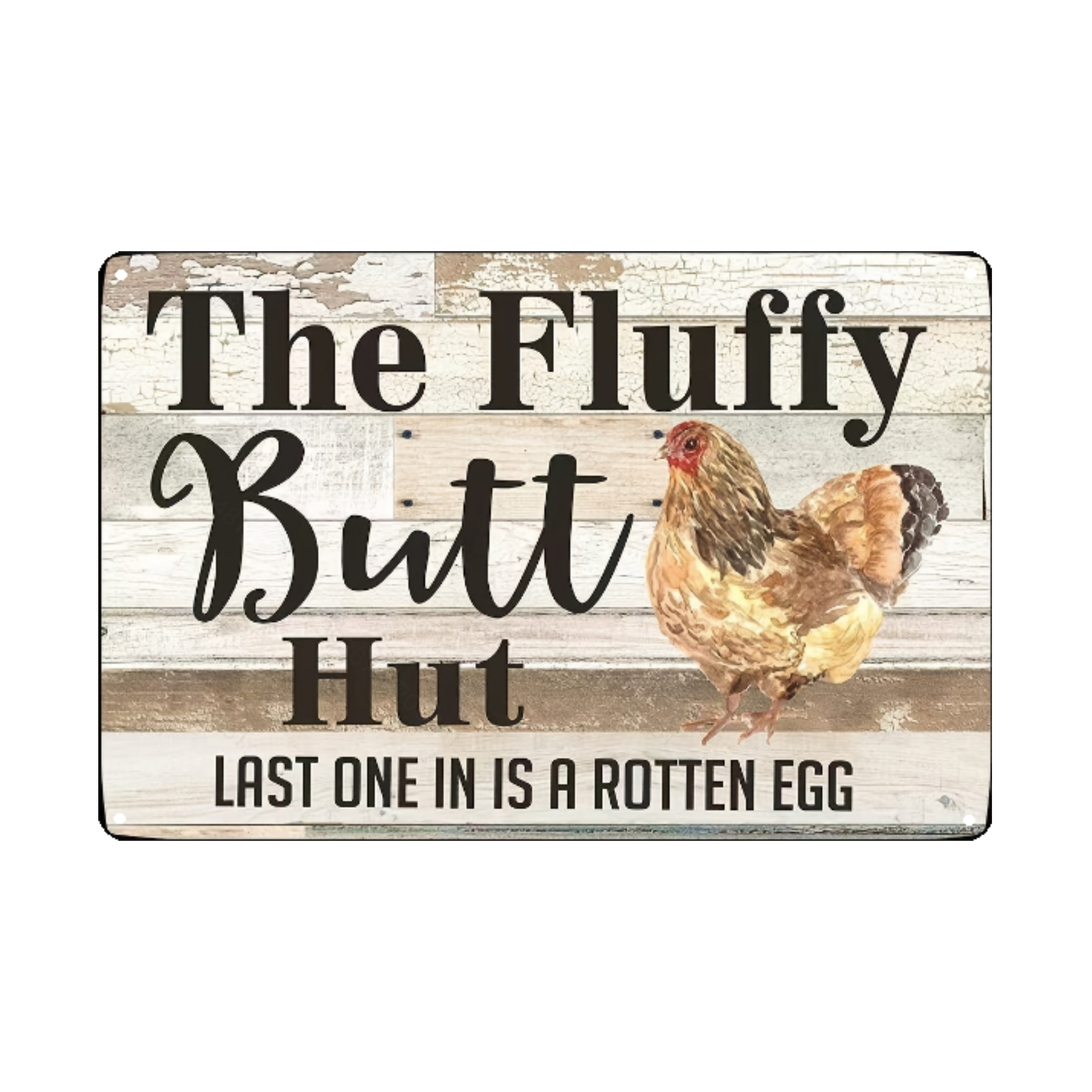 1pc The Fluffy Butt Hut Retro Vintage Metal Tin Sign Poster With Artworks Funny Home Family Restaurant Wall Art Decoration Bar Pub Cafe Coffee Shop Iron Painting 8x12 Inch Water proof Dust proof Home Decor