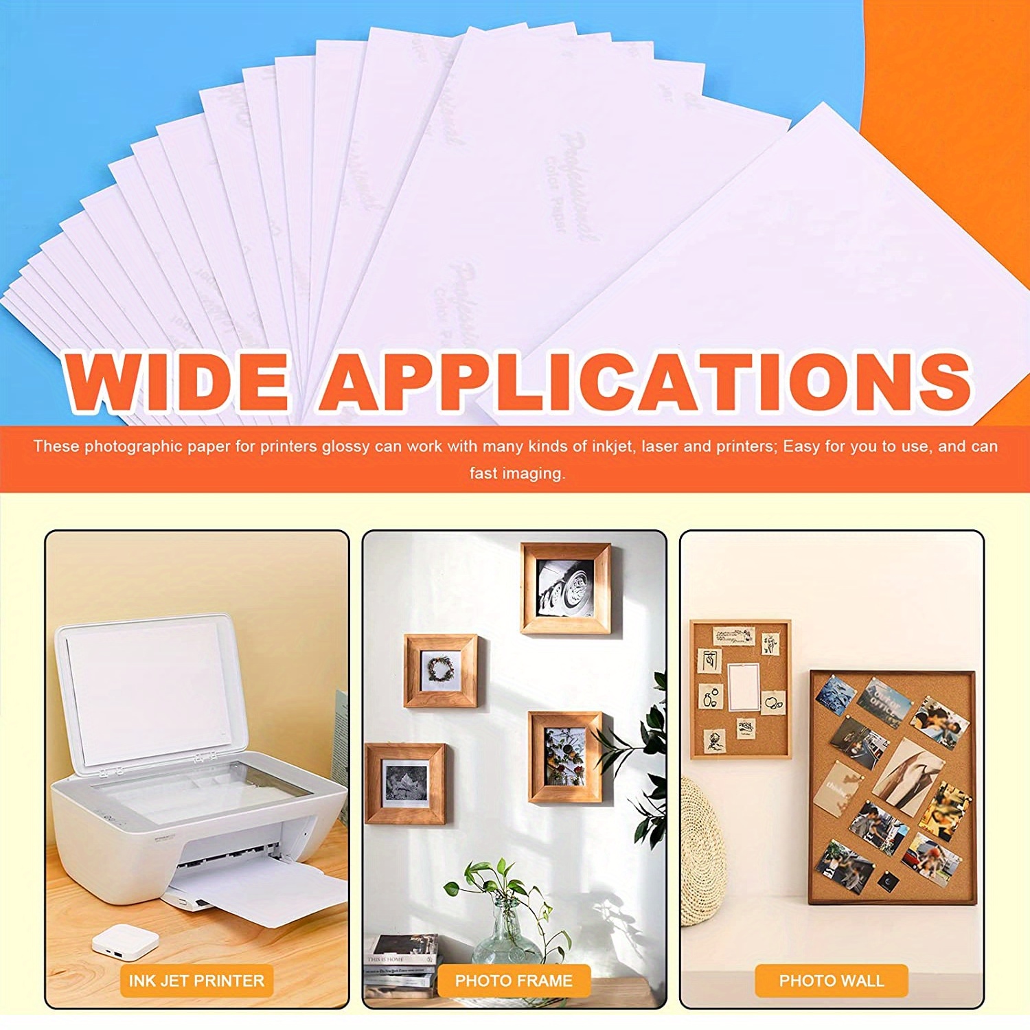 Glossy Photo Paper for Printer - 100 Sheets Inkjet Printer Paper
