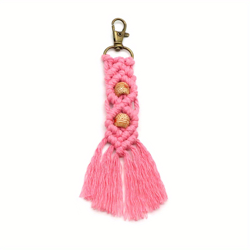 QTMY Pom Pom Shell Beads Tassel Bag Charm Pendant Boho Keyring