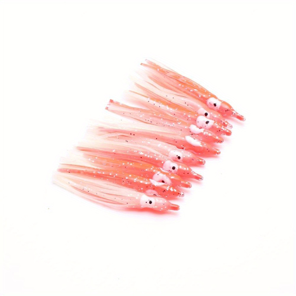 Luminous Squid Bait,10 Pcs Squid Lure Squid Skirt Fishing Lure