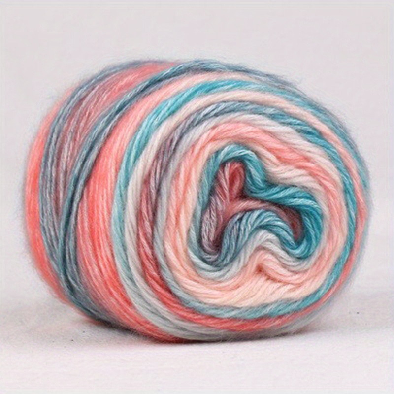 1 Ball Gradient Cake Yarn Long Repeat Rainbow Color Hand Knitting Yarn,  Suitable For Winter Scarf, Hat And Sweater Making