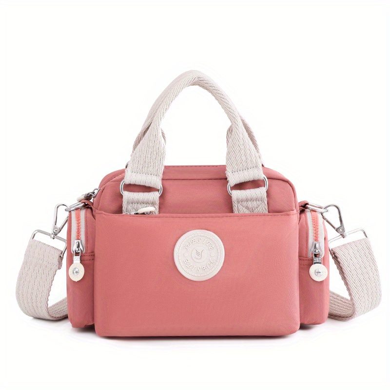 Colorblock Casual Satchel Bag All Match Shoulder Bag With Pockets