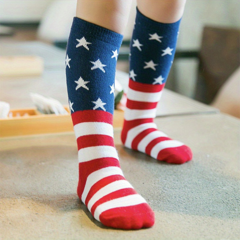 Bahamas Flag Pattern Crew Socks - Unisex, One Size Fits Most - Colorful Casual & Athletic Socks With Reinforced Heel & Toe
