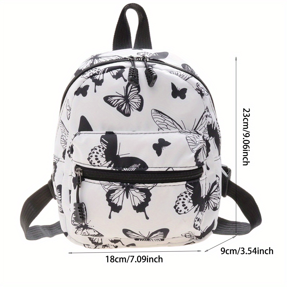 Random Print Mini Backpack, Zipper Adjustable Shoulder Straps Cute Backpacks,  Casual Nylon Bag ( × 9.06'') - Temu