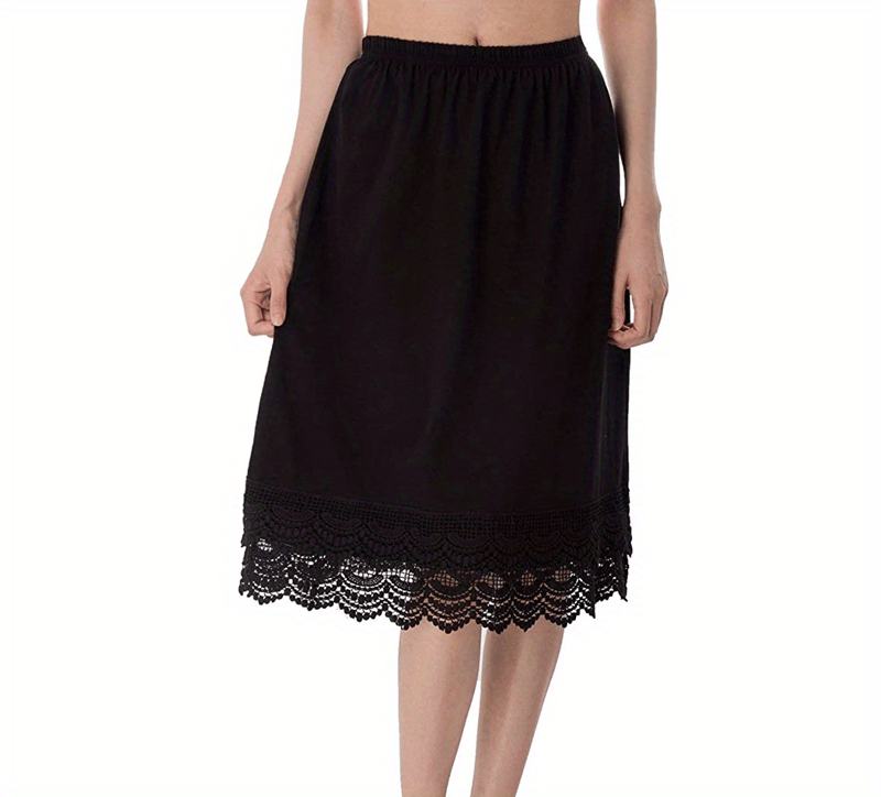 Lace Stitching Solid Skirt Sexy Trim Temu Lace Stitching Solid Skirt Sexy Trim Temu