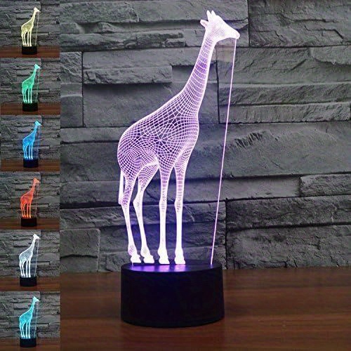 Giraffe 3d Lamp Led Illusion Decor Night Temu - Table Animals Room