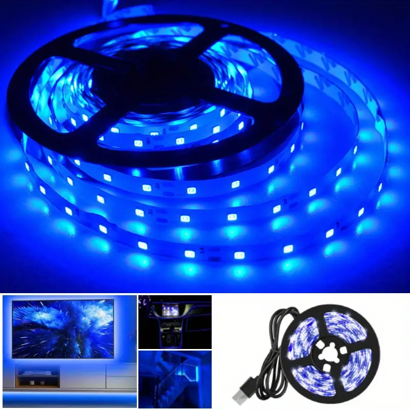 Dc5v Usb Led Strip Lights Blue Light Flexible Ambient Light - Temu