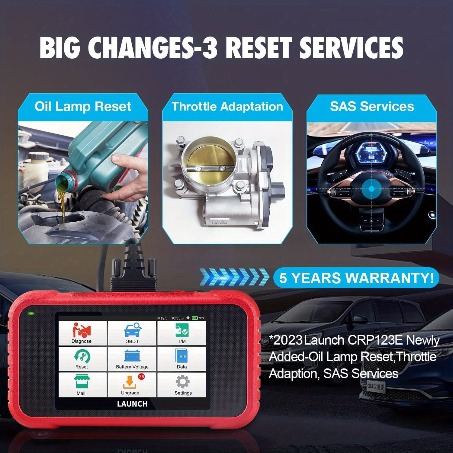 Launch Crp Obd2 Scanner: Comprehensive Diagnostic Tool For All Cars -  Oil/throttle Reset/sas Reset, Battery Test, Autovin & More! - Temu United  Arab Emirates