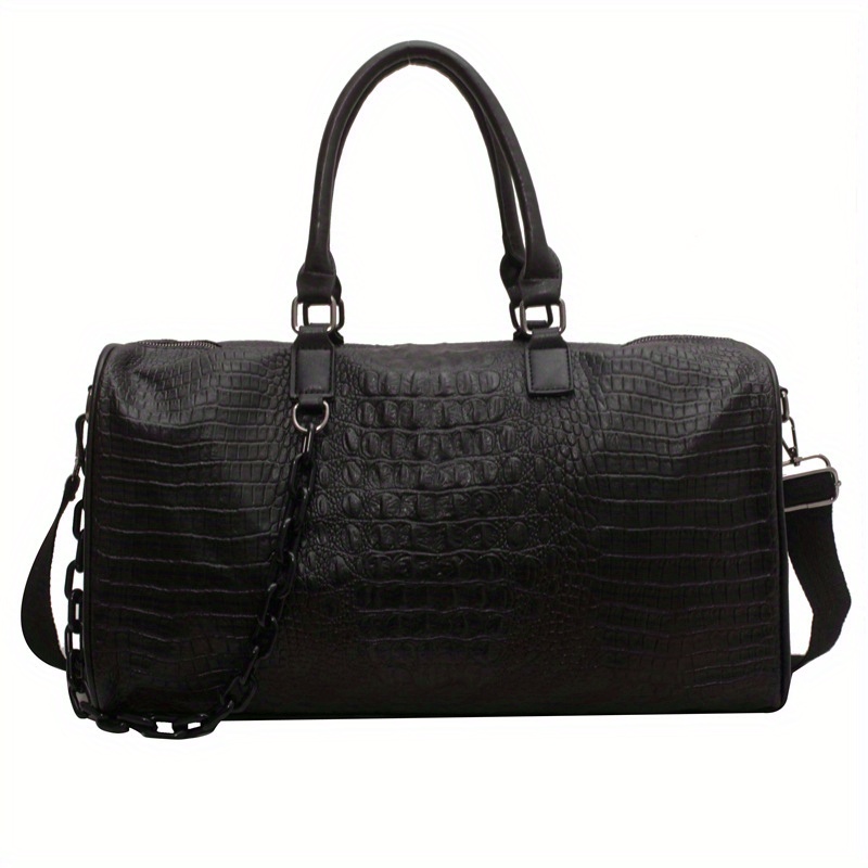 Large Capacity Crocodile Embossed Sports Bag, Zipper Lightweight Duffle Bag,  Versatile Gym Shoulder Bag - Temu