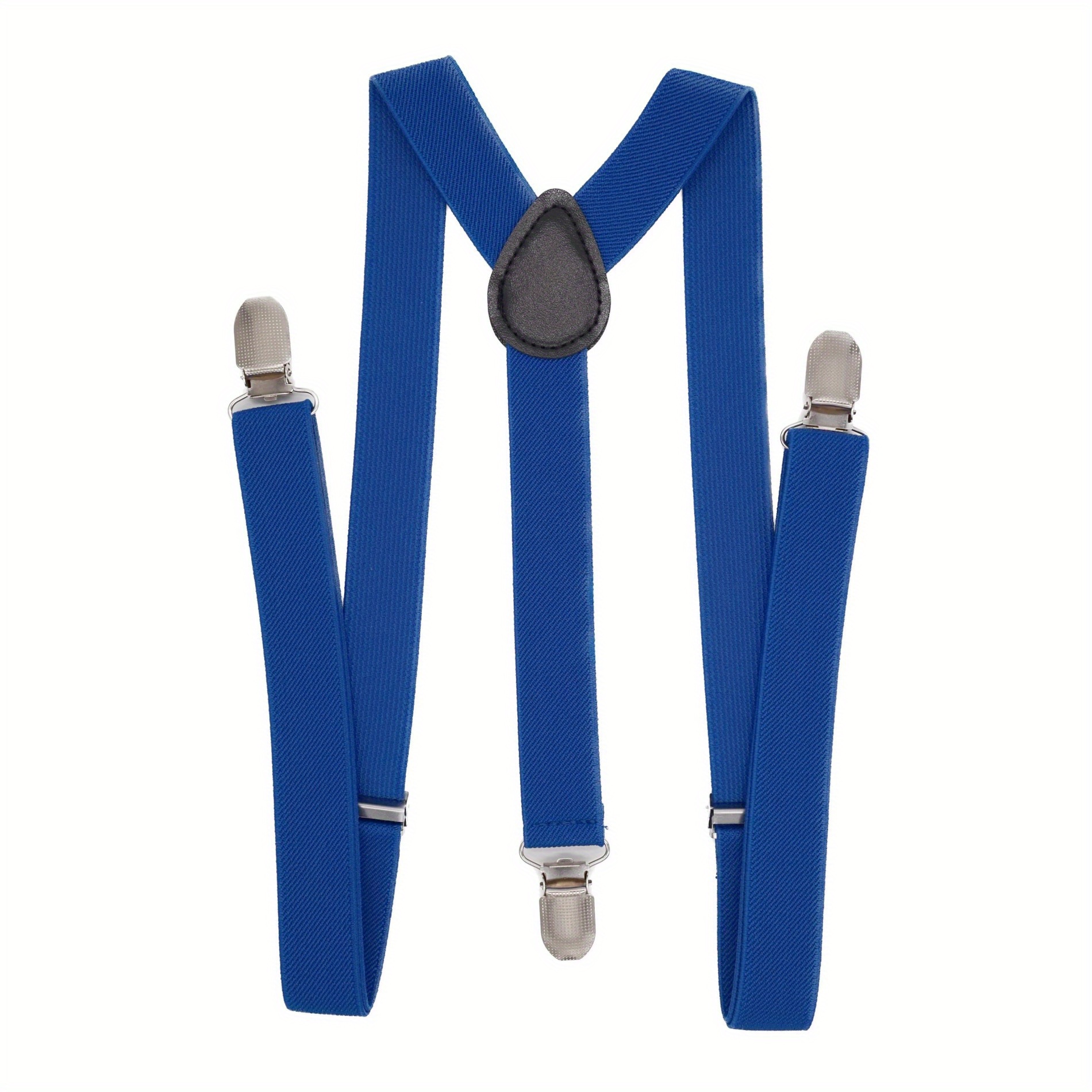 Buyisi Women Men Elastic Suspenders Black Adjustable Braces Y-Shape Clip-On Royal Blue, Men's, Size: One Size