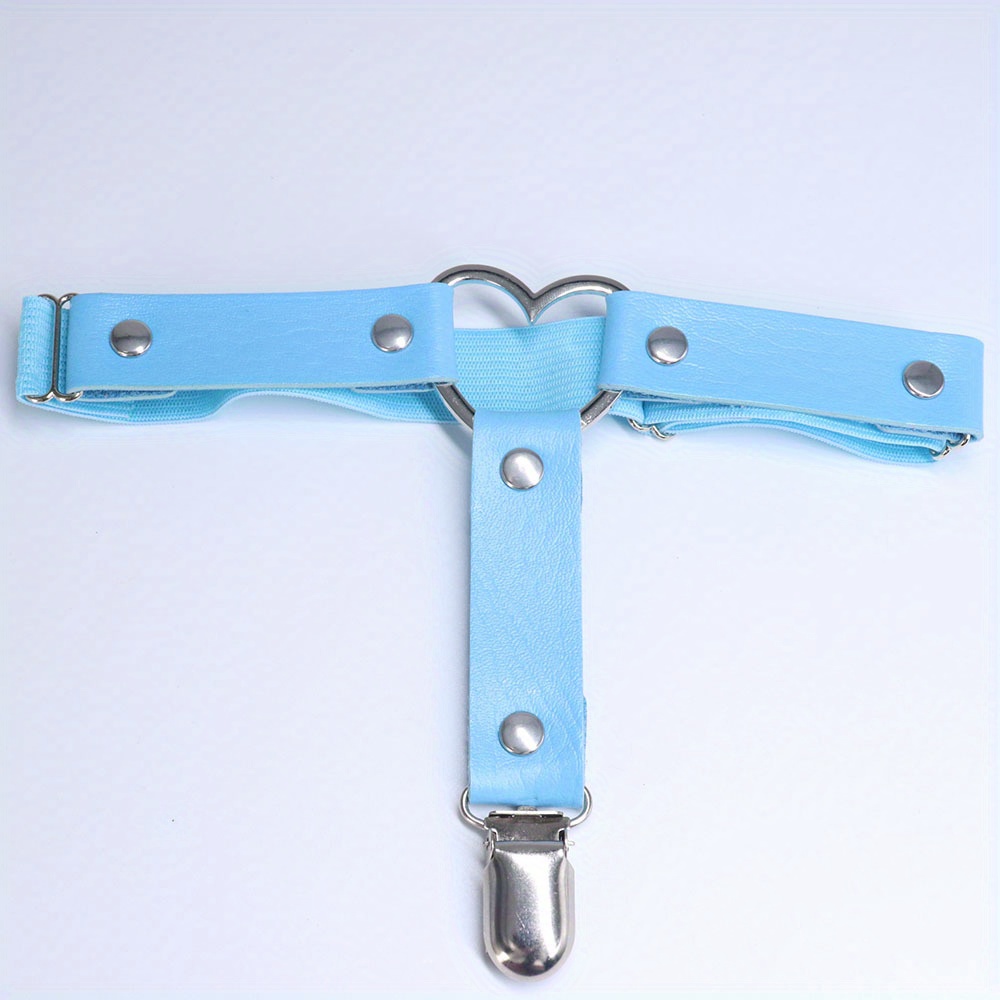 Women's Punk Rivet Leg Thigh Harness Belt PU Leather Solid Belt