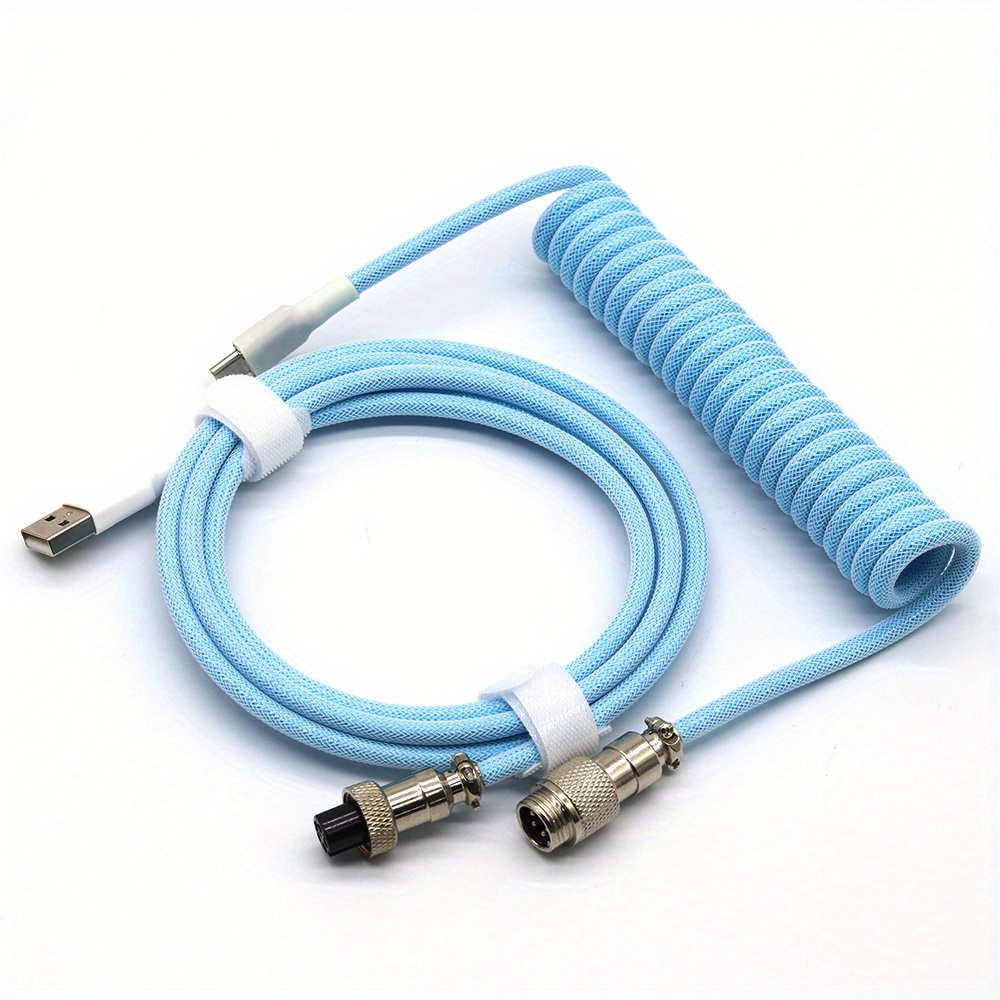 Coiled Aviator Cable for Mechanical Keyboards