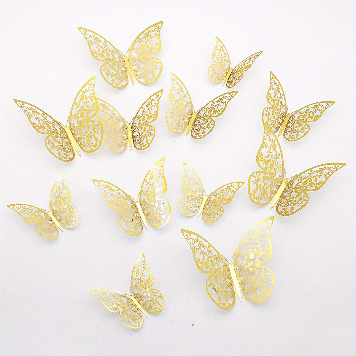 Gold Paper butterflies 1 inch x 1.5 inch small butterfly gold wedding  decoration