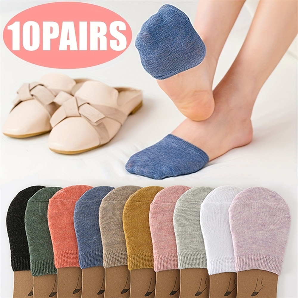4 Pairs Toe Topper Socks Half Socks Non-Skid Toe Topper Toe Liner