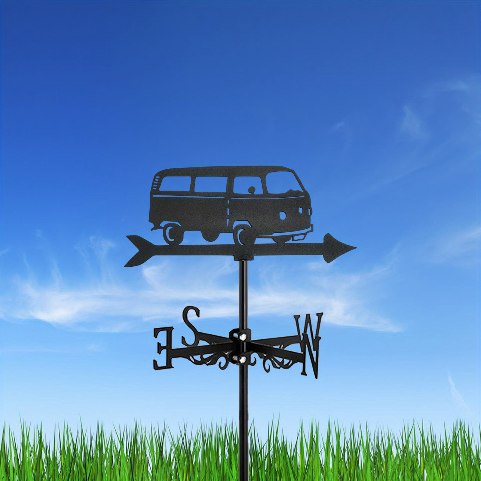 New Metal School Bus Weather Vane Stand Up Decorative Roof Temu