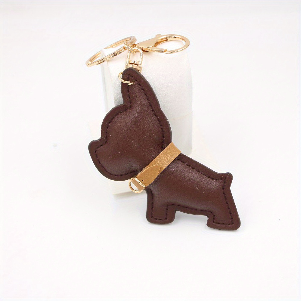 French bulldog leather on sale keychain