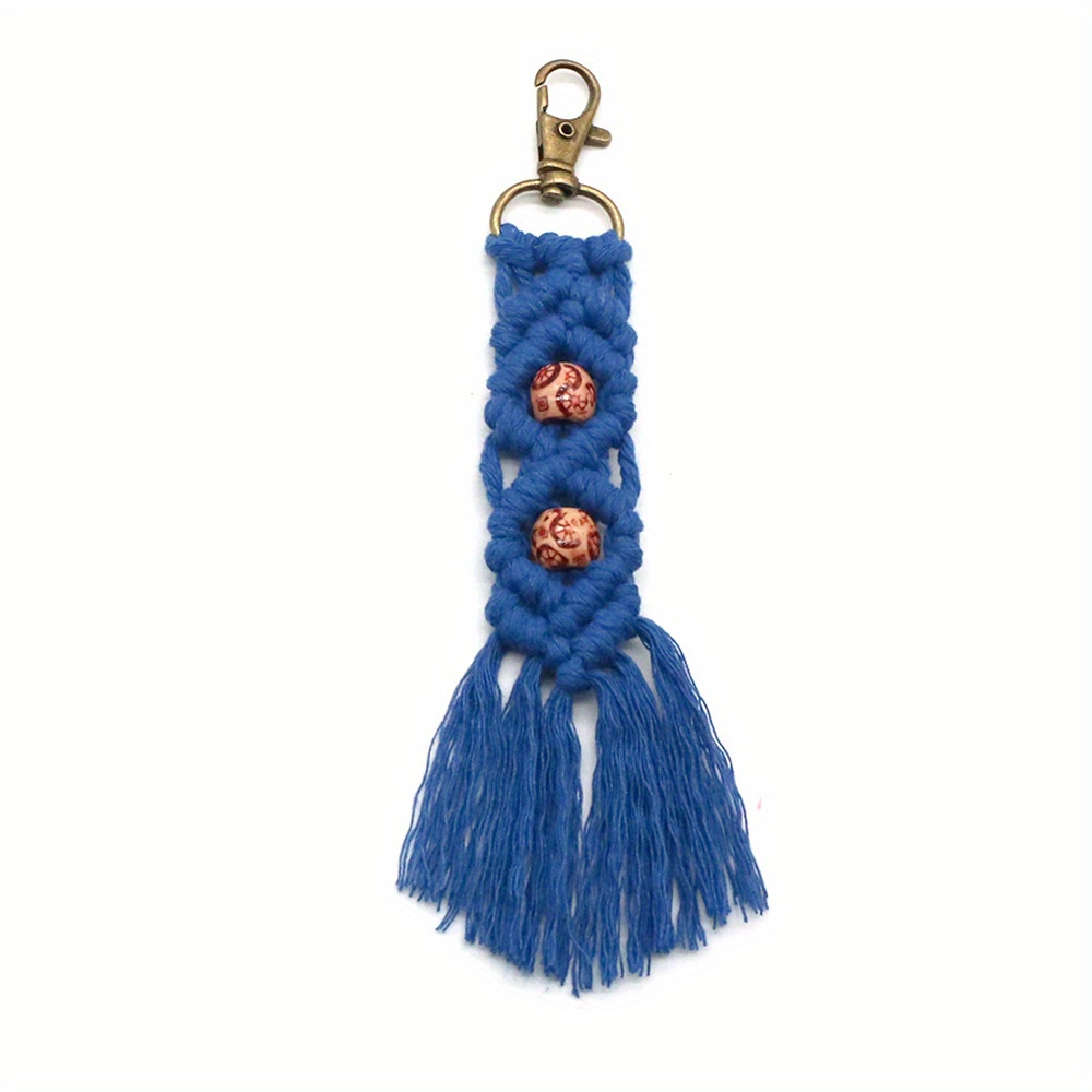 QTMY Pom Pom Shell Beads Tassel Bag Charm Pendant Boho Keyring