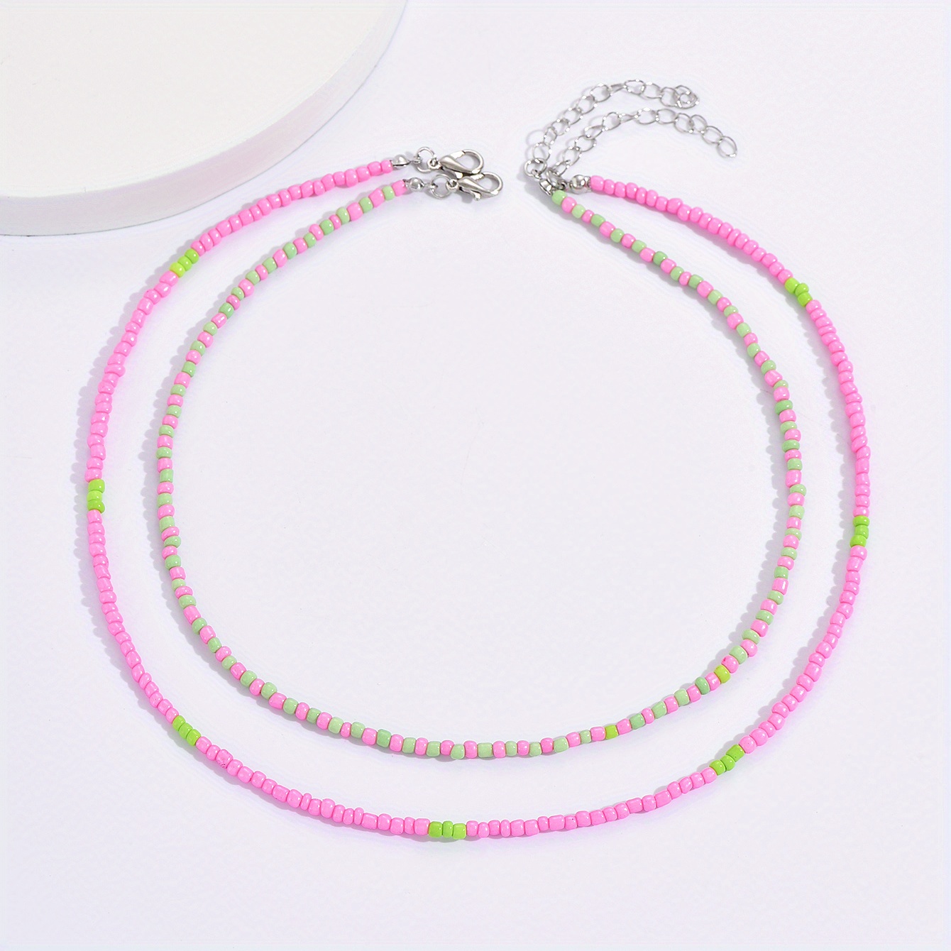 E-shop 2pcs Böhmische Handgemachte Wulstige Reis-Korn-Halsketten-Sommer-Strand-Feiertags-Zusätze