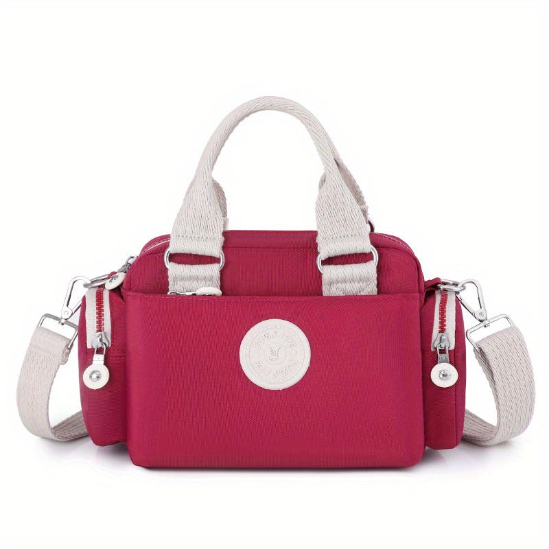 Colorblock Casual Satchel Bag All Match Shoulder Bag With Pockets