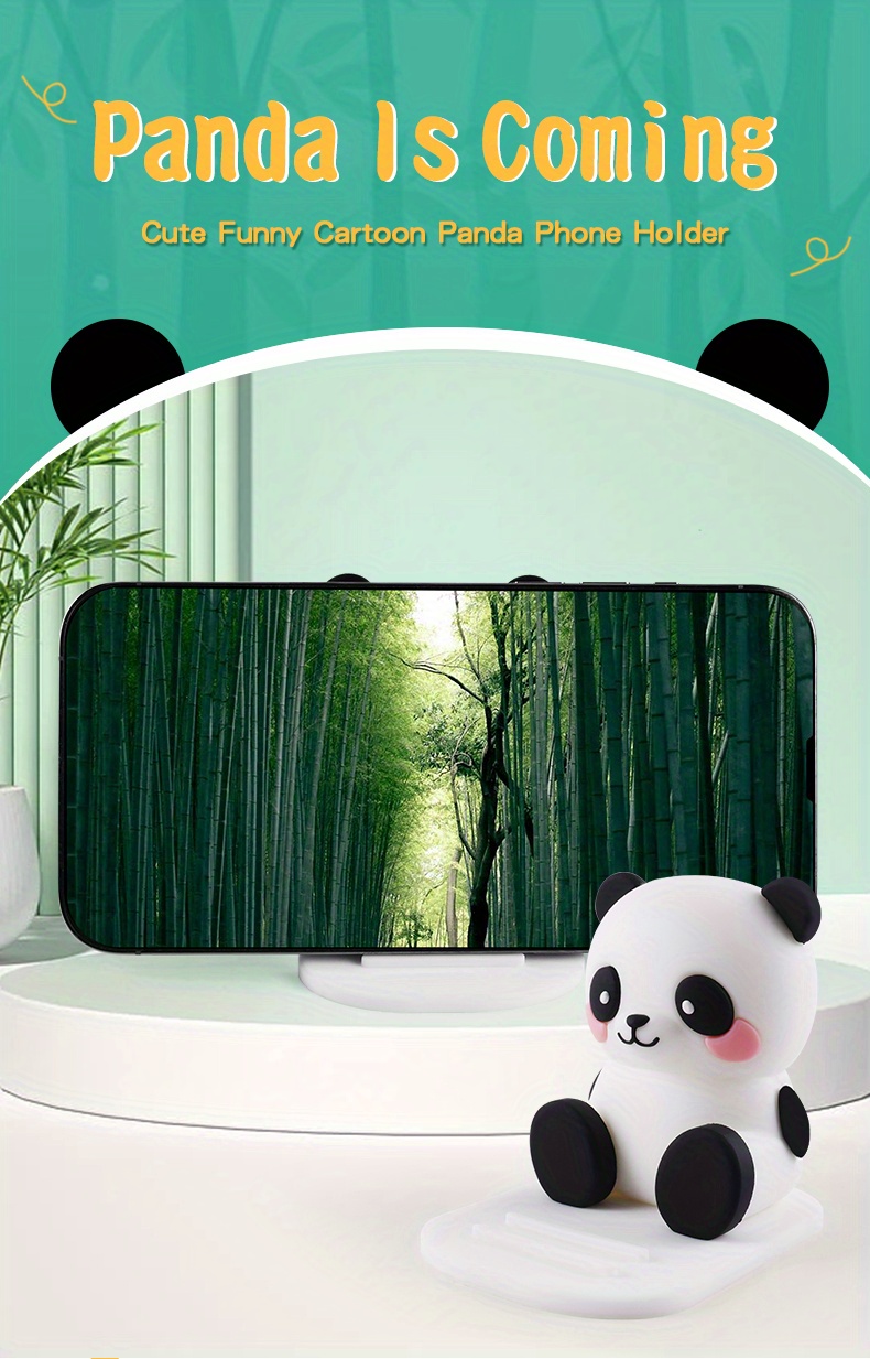 Cartoon Cute Design Panda Cell Accessories Stand Flexible - Temu