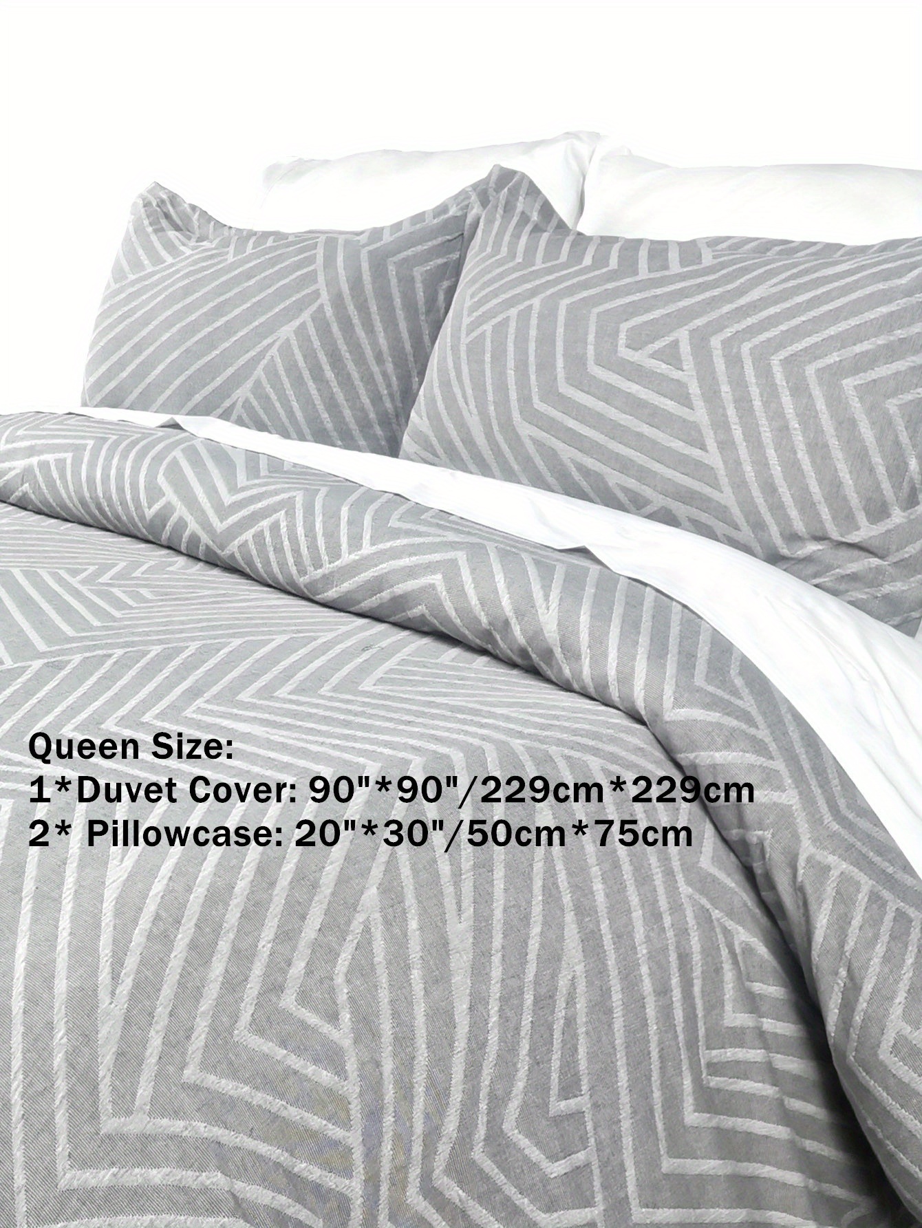 3pcs Geometric Pattern Bedding Set All Season Jacquard Duvet Cover And  Pillowcases Universal Fit No Pillow Core Included, Discounts For Everyone