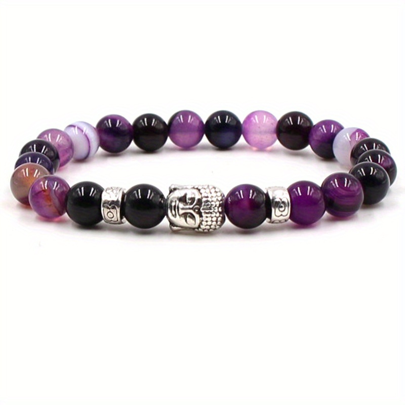 Natural Agate Stretch Hand String Yoga Buddha Bracelet