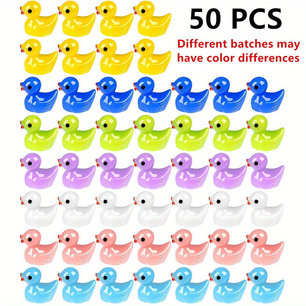  PEGZOS Mini Resin Animals Figures Bulk 24 Pieces Mini Figurine  Ducks Slime Charms Miniatures for Crafts Figurines Tiny Resin Animals :  Toys & Games