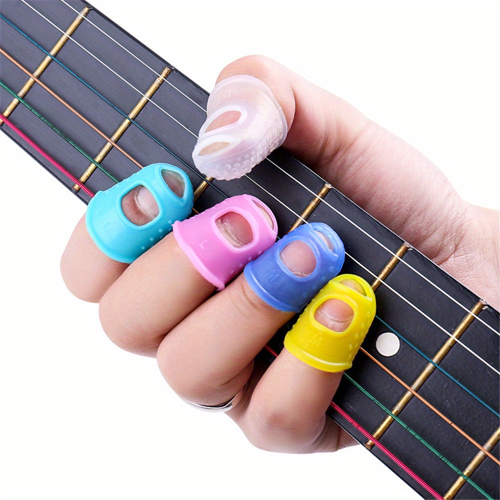 Guitar Fingertip Protectors Silicone Finger Thumb Holders - Temu