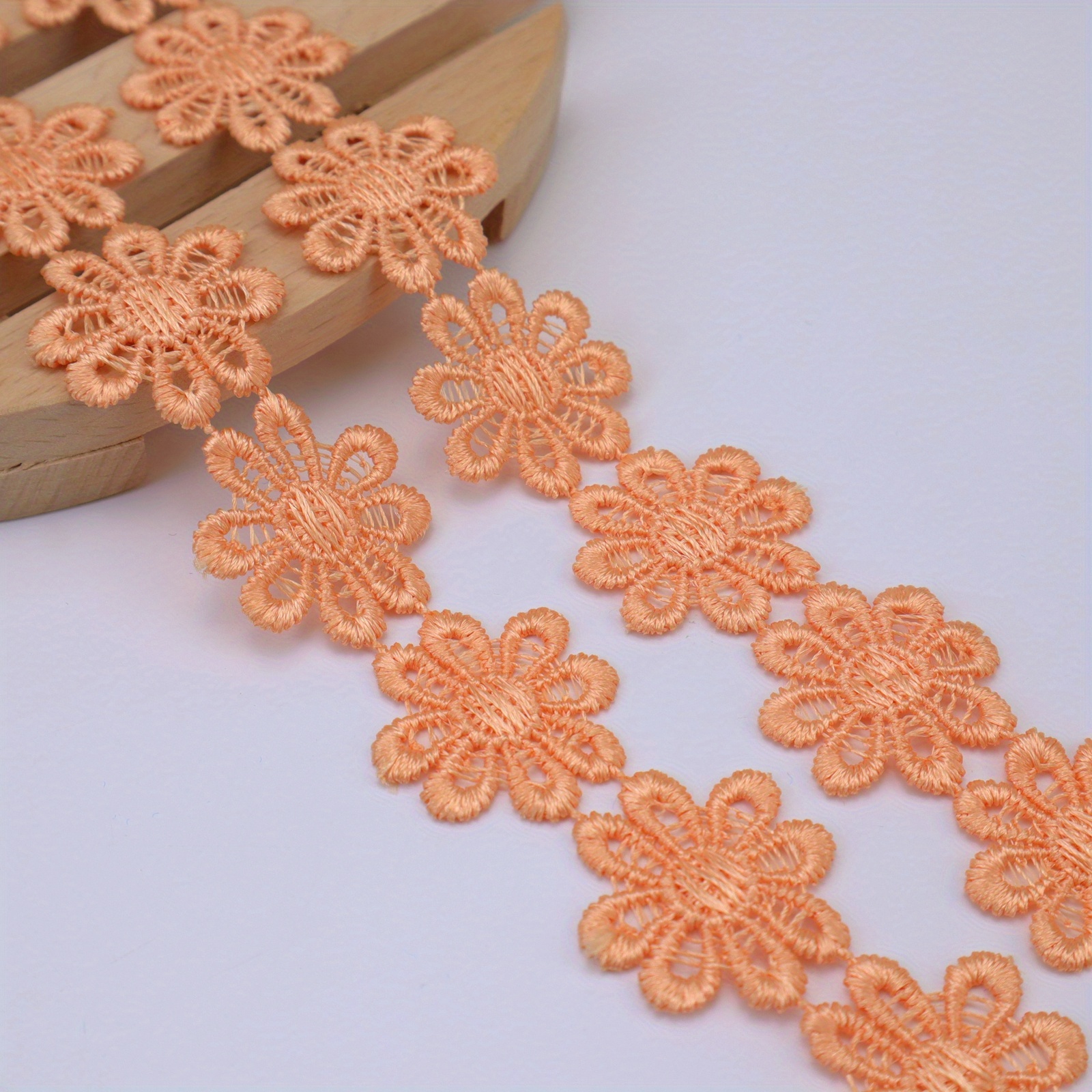 Embroidered Orange Lace