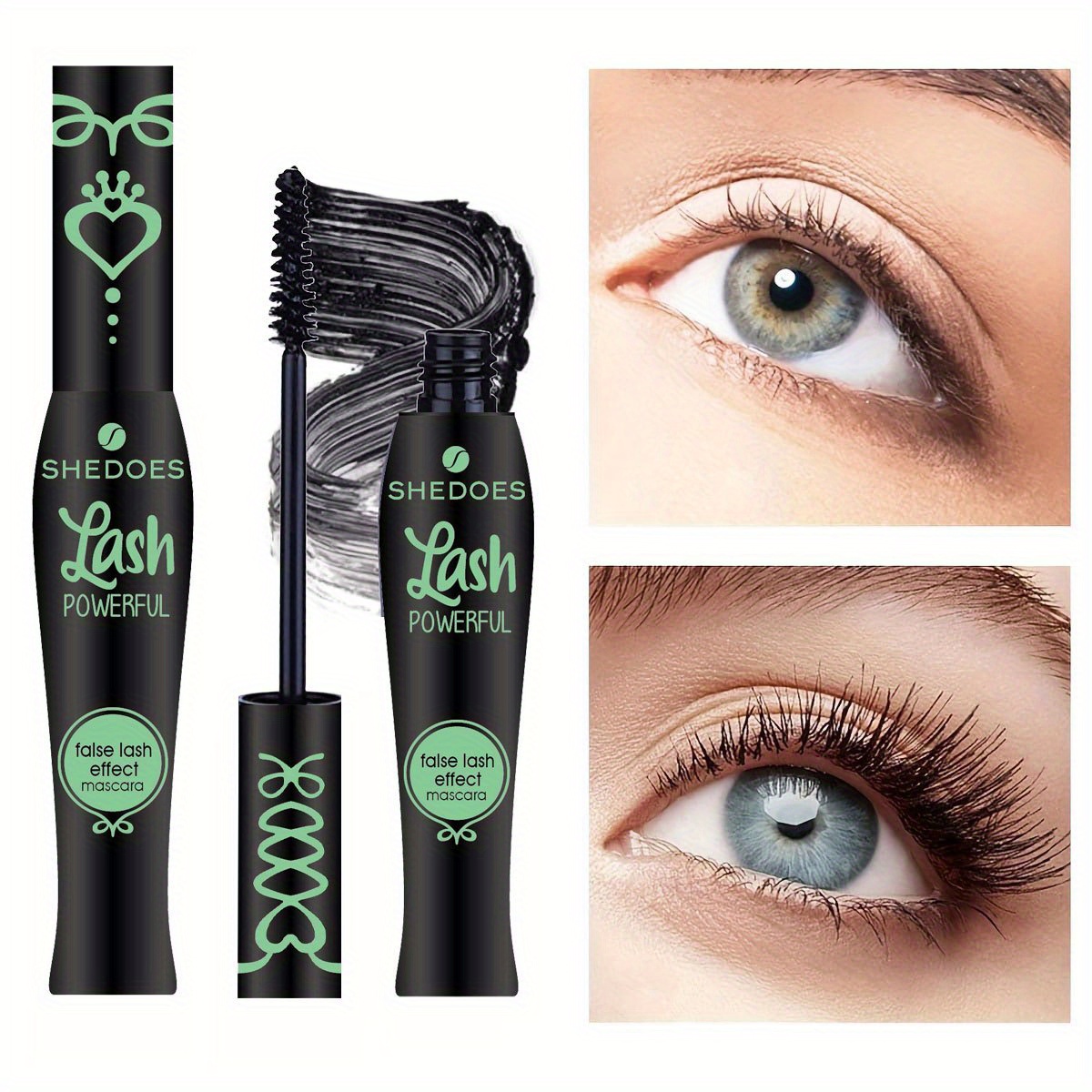 Thick Black Smudge Proof Waterproof Mascara - Temu - Temu