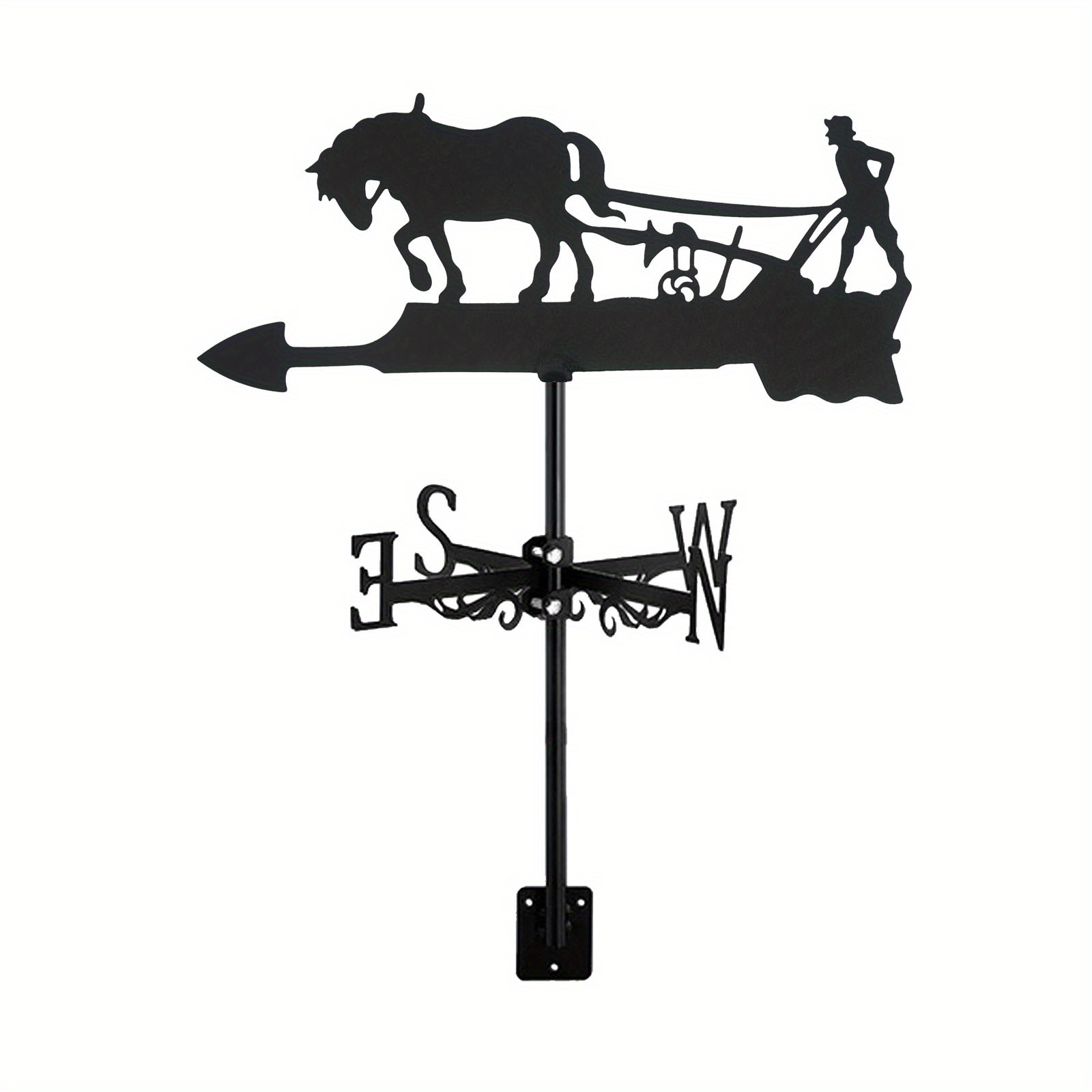 TEMU 1 st, Nieuwe Metalen Ploeg Paard Wind Indicator, Verticale Decoratieve Dak Wind Indicator Tuin Yard Decoratie, Voor Dak Tuin, Tuinhuisje, Huis,