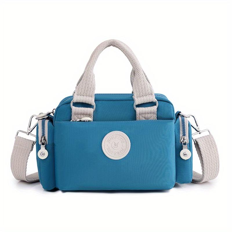 Colorblock Casual Satchel Bag All Match Shoulder Bag With Pockets