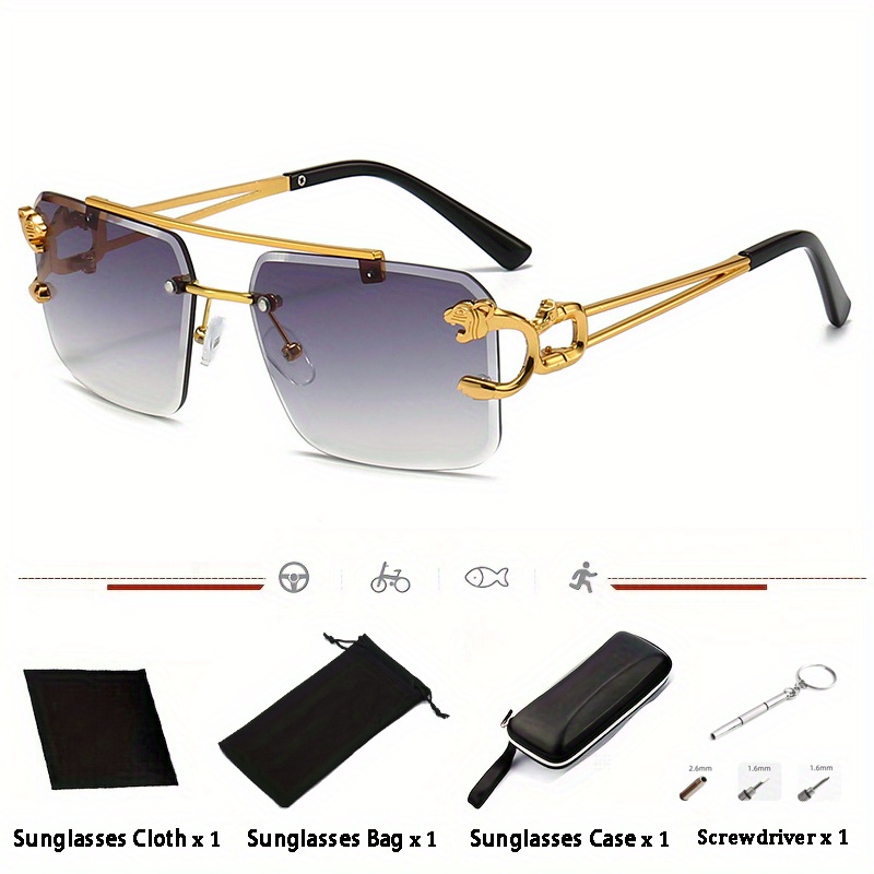 Vintage Buffs Gold/silver Jaguar Frame Luxury Retro Glasses/sunglasses 
