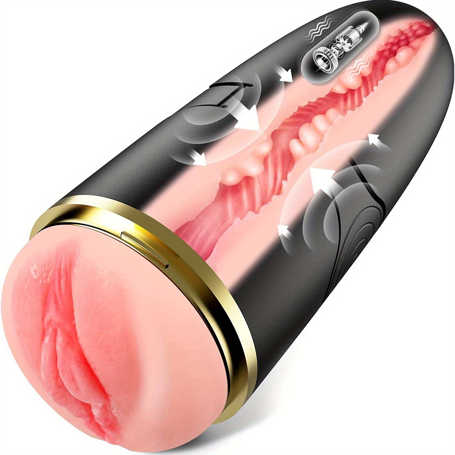 Automatic Male Masturbator With 10 Vibrations For Penis Stimulation, Electric Pocket Pussy For Male Stroker, Realistic Textured 3d Vagina, Man Masturbation Sex Toy For Men Male Adult Sex Toys picture