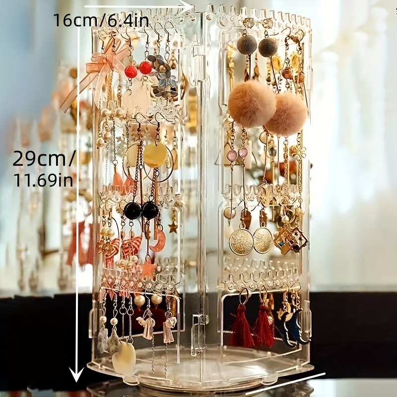 Acrylic 360 Rotating Earring Display Stands and Jewelry Displays for Selling  156 Holes and 160 Grooves for Earring and Necklace Organizer - China Makeup  Case and Acrylic Case price