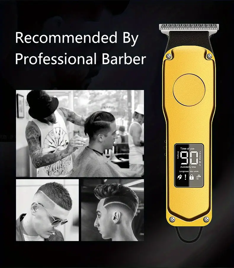 electric hair clipper with digital display professional haircut push engraving hair trimmer household electric clipper razor hair cutting machine details 2