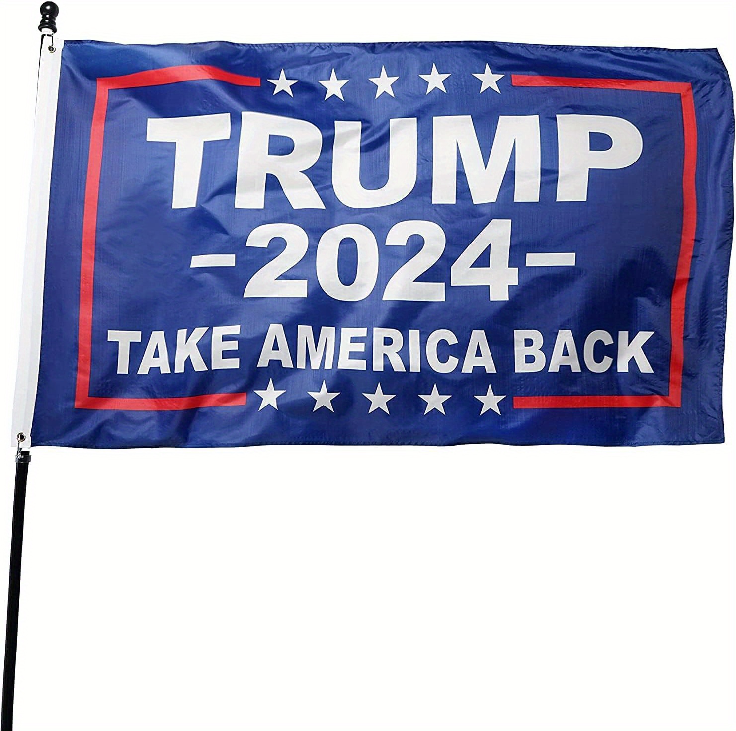 1pc donald trump for president 2024 take america back flag red 3x5 foot with grommets party bunner party supplies party decor home decor room decor details 0